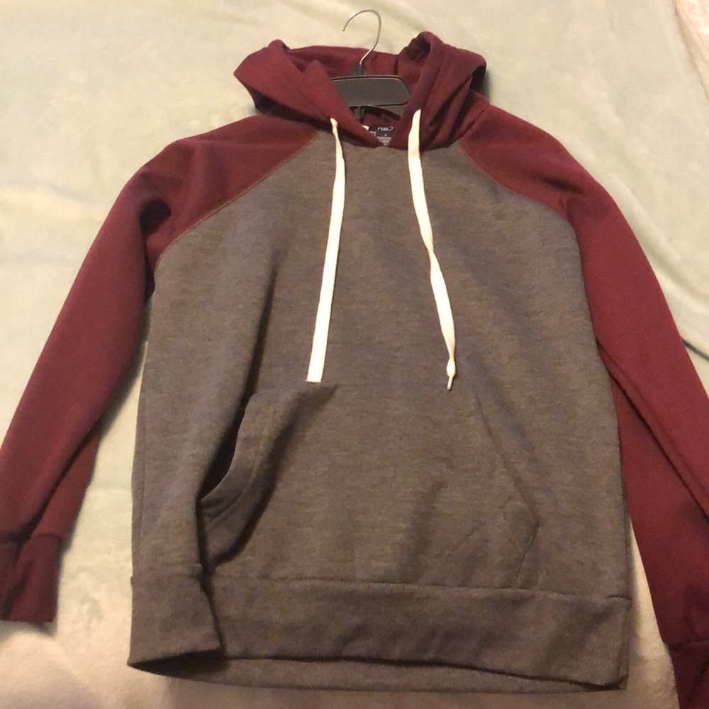 Burgundy/Grey Hoodie